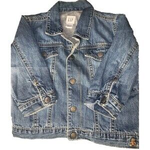 Infant Gap Jean Jacket Lined Baby 18-24 Months Casual Bear Denim Soft Button Up